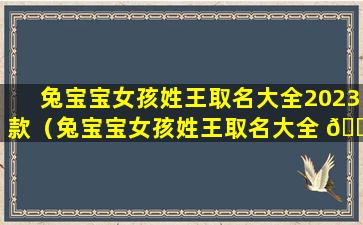 兔宝宝女孩姓王取名大全2023款（兔宝宝女孩姓王取名大全 🐺 2023款怎么取）